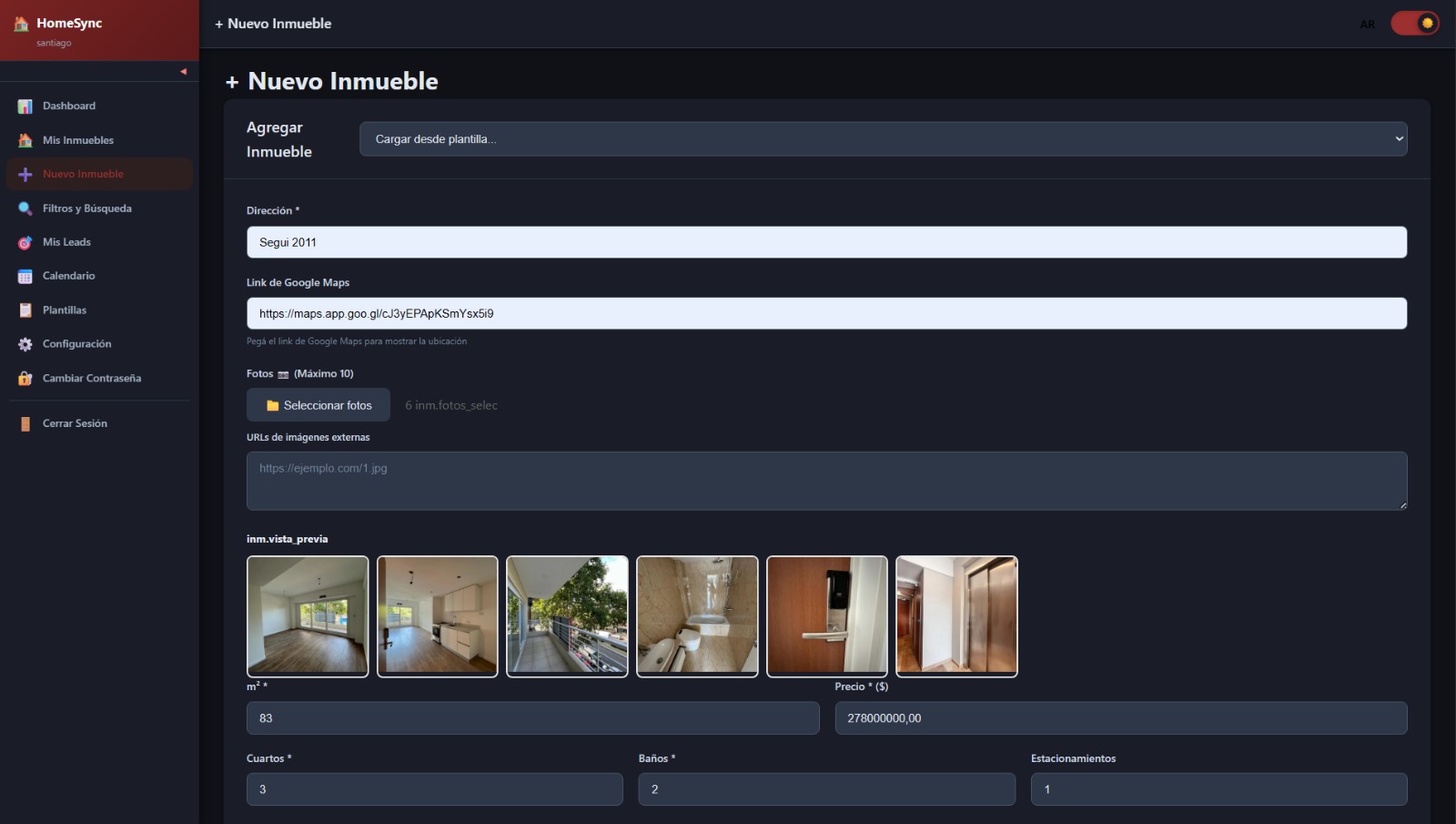 Nuevo Inmueble HomeSync